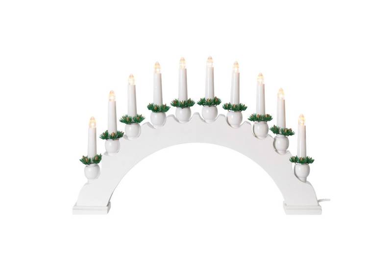 Top Christmas LED Lichterbogen Lichterbogen aus Holz mit 10 LED Kerzen in E10 Riffelkerzen-Optik, warm-weiß, ca. 47 x 30 cm, strombetrieben Top Christmas LED Lichterbogen Lichterbogen aus Holz mit 10 LED Kerzen in E10 Riffelkerzen-Optik, warm-weiß, ca. 47 x 30 cm, strombetrieben von Top Christmas