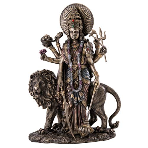27,9 cm Durga Hindu Divine Mutter Göttin Real Bronze Powder Cast Statue Figur von Top Collection