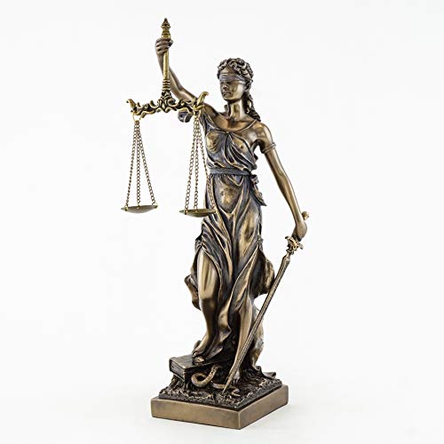 Top Collection Bronze Finish Lady Justice 12.5 Inch Statue Sculpture by von Top Collection