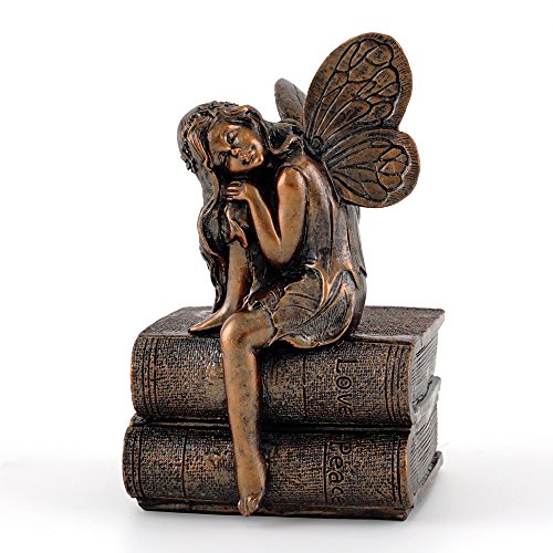 Top Collection 4387 Miniatur Garten & Terrarium Statue Fee, auf Büchern, klein von Top Collection