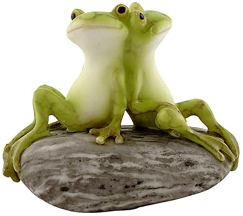Top Collection Miniatur Feengarten und Terrarium Statue Froschfreunde auf Stein von Top Collection