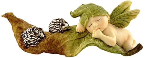 Top Collection Miniatur Feengarten und Terrarium Statue Schlafende Fee Baby mit Igeln von Top Collection