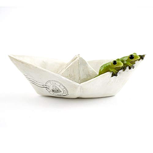 Top Collection Miniature Fairy Garden and Terrarium Sealed with Love Frogs on Paper Boat Statue von Top Collection