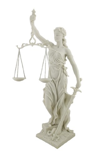 Top Collection Veronese Statue Lady Justice Römische Göttin Justitia Themis, Marmor-Finish von Top Collection