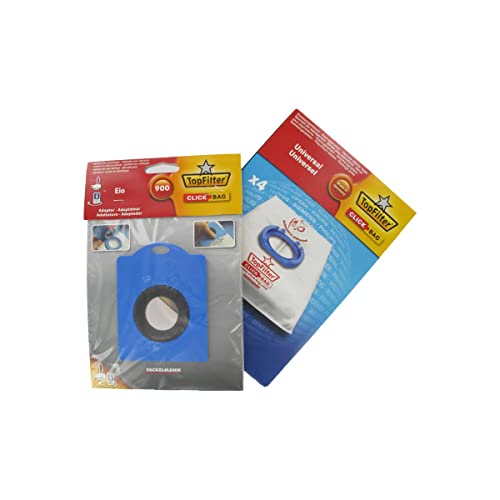 Boite de 4 sacs aspirateurs universels Top Filter avec Adaptateur Click Bag pour aspirateurs Elio von Top Filter
