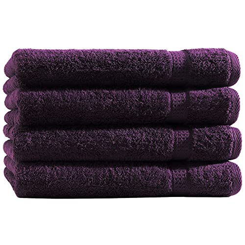 Top Fuel Fashion 4er Pack Badetuch Elegance 48015 Handtuch 100x150 cm Frottier Baumwolle aubergine (lila) von Top Fuel Fashion