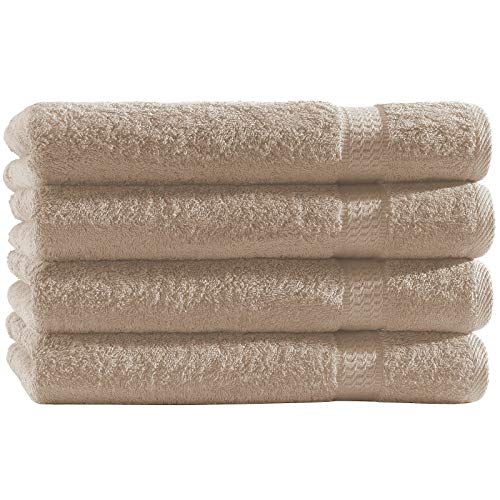 Top Fuel Fashion 4er Pack Badetuch Elegance 48038 Handtuch 100x150 cm Frottier Baumwolle beige (beige) von Top Fuel Fashion