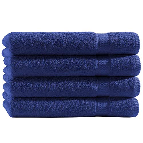 Top Fuel Fashion 4er Pack Duschtuch Elegance 38008 Handtuch 70x140 cm Frottier Baumwolle Royalblau (blau) von Top Fuel Fashion