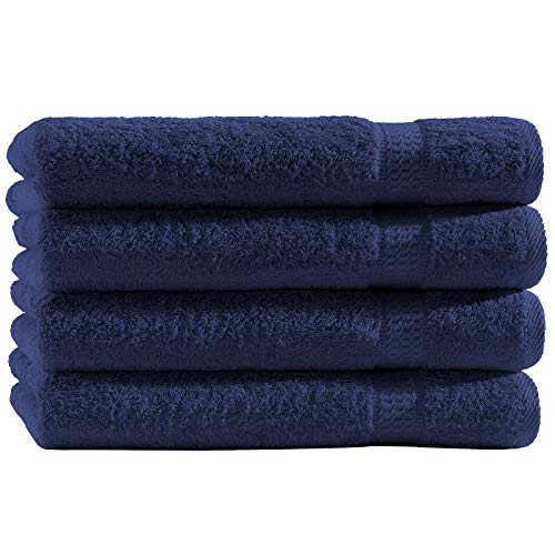 Top Fuel Fashion 4er Pack Duschtuch Elegance 38009 Handtuch 70x140 cm Frottier Baumwolle Navy (Navy) von Top Fuel Fashion