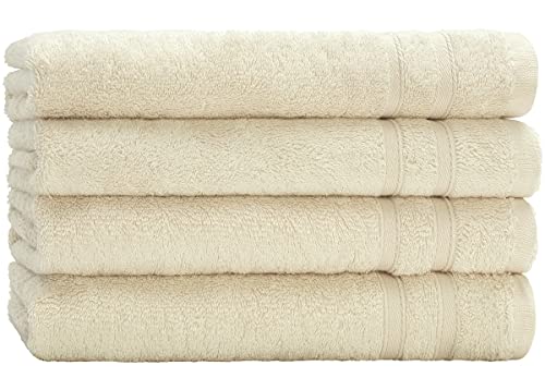 Top Fuel Fashion 4er Pack Gästetuch Bambus 26002 50x100 cm Frottier Bambus/Baumwolle Natur (beige) von Top Fuel Fashion