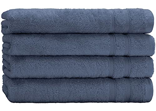 Top Fuel Fashion 4er Pack Gästetuch Bambus 26007 50x100 cm Frottier Bambus/Baumwolle Rauchblau (blau) von Top Fuel Fashion