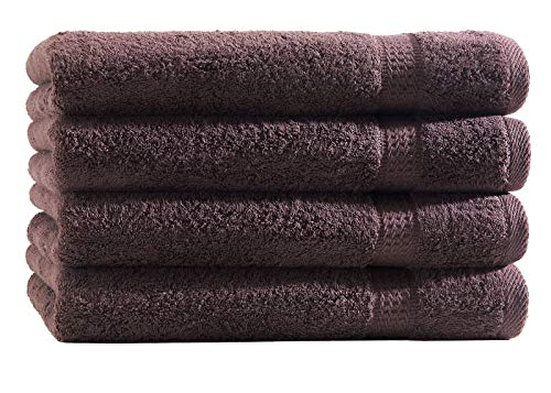Top Fuel Fashion 4er Pack Gästetuch Elegance 18042 Handtuch 30x50 cm Frottier Baumwolle kaffeebraun (braun) von Top Fuel Fashion