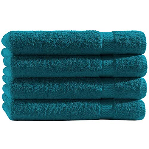 Top Fuel Fashion 4er Pack Waschlappen Elegance 58006 Waschhandschuh 16x21 cm Frottier Baumwolle Petrol (Petrol) von Top Fuel Fashion