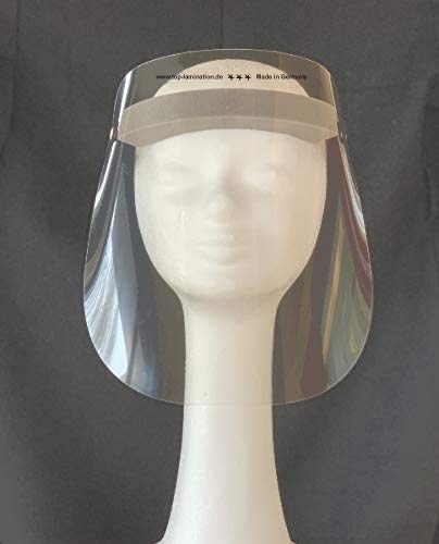 Top Lamination Laminiertechnik 1 Gesichtsschild mit klarem Visier - Made in Germany, komfortable Gesichtsbedeckung, Faceshield von Top Lamination Laminiertechnik