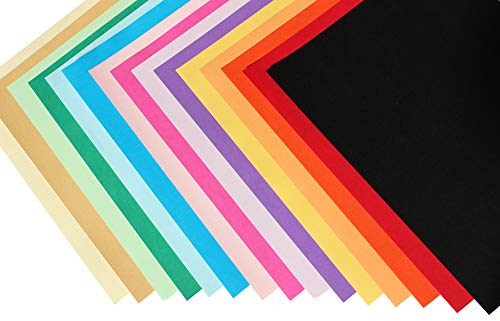 150 Blatt Buntes Papier 120g/m² DIN A4 Bastelpapier 15 Farben Tonpapier stabiles Kreativ-Bastel-Papier bedruckbar DIY Kinder basteln - komplett durchgefärbt von Top Lamination Laminiertechnik
