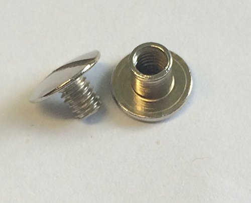25 Buchschrauben 10 mm vernickelt (silber farbig) Gürtelschrauben, Nieten zum Schrauben, Schraubnieten von Top Lamination Laminiertechnik