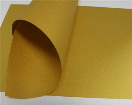 Top Lamination 10 Metallic Papier 120g/m² DIN A3 (297x420mm) gold PREMIUM Perlmutt Glanzpapier von Top Lamination Laminiertechnik