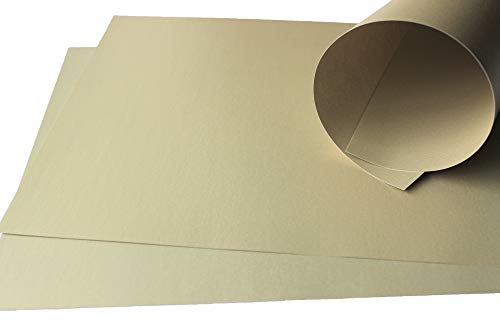 Top Lamination Laminiertechnik 10 Blatt Perlmutt-Soft-Gold Metall-Bastel-Karton DIN A3 (297x420 mm) 250g/m² komplett glitzernd durchgefärbt Metallic-Effekt Perlglanz von Top Lamination Laminiertechnik