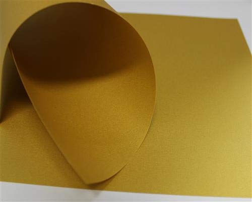 Top Lamination Laminiertechnik Perlmutt-Gold Metall-Bastel-Karton 25 Blatt True Gold farbenes Papier DIN A3 (297x420 mm) 250g/m² komplett durchgefärbt von Top Lamination Laminiertechnik