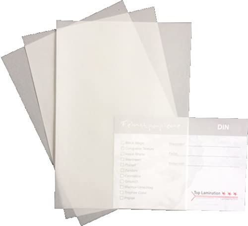 Transparentpapier 100g/m² DIN A4 (210x297 mm) klar 25 Blatt PREMIUM von Top Lamination Laminiertechnik