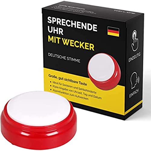 Top Life Sprechende Uhr mit Deutscher Stimme für Senioren, Sehbehinderte, Blinde oder Menschen mit Alzheimer – Geschenkidee für Großeltern, Vater, Mutter – ältere Menschen Wecker von Top Life