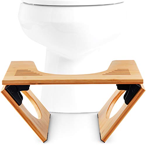 Top Life Klappbarer Toilettenhocker aus Bambus – Physiologische Fußstütze aus Holz – Klappbarer WC-Hocker – Anti-Verstopfung, von Ärzten empfohlen von Top Life