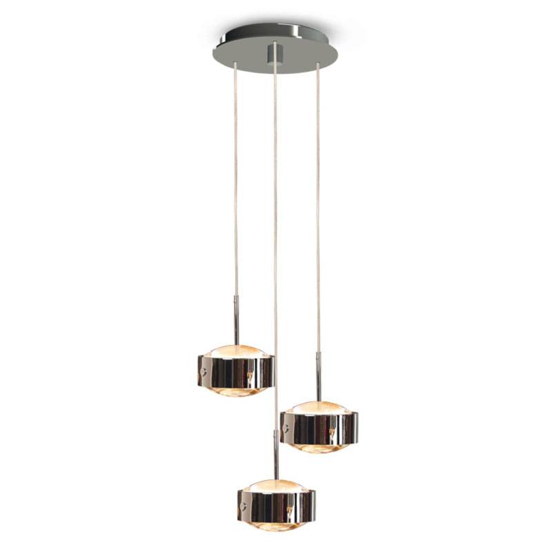 LED-Pendellampe Puk Meg Maxx Drop Trio, chrom von Top Light