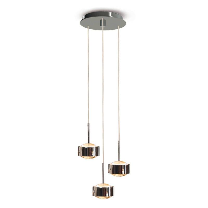 LED-Pendelleuchte Puk Maxx Drop Trio, chrom von Top Light