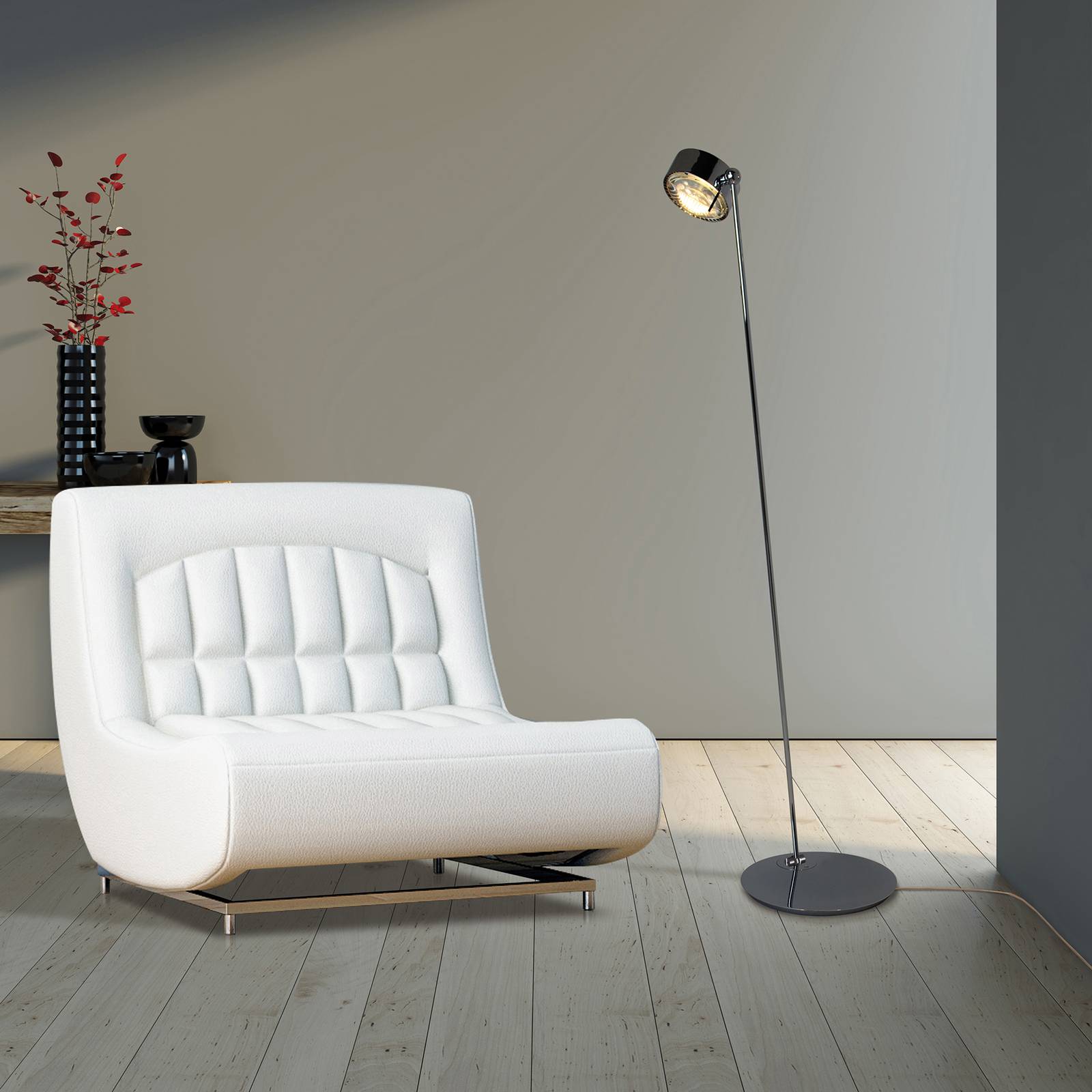 Puk Maxx Floor Mini LED matt/klar, schwarz matt Puk Maxx Floor Mini LED matt/klar, schwarz matt von Top Light