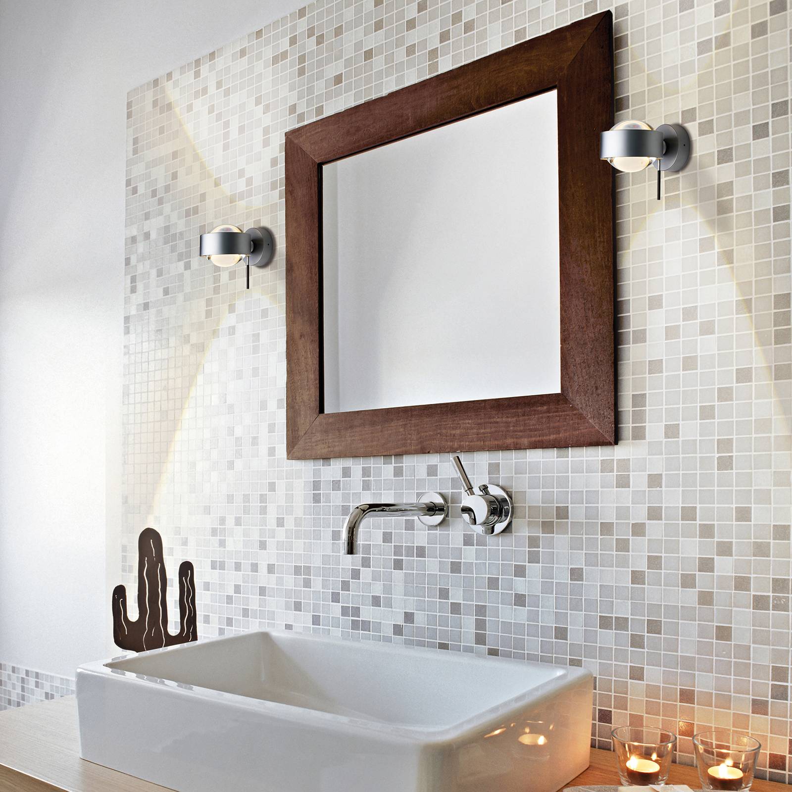 Puk Mini Wall+ LED, Linsen klar, chrom matt von Top Light