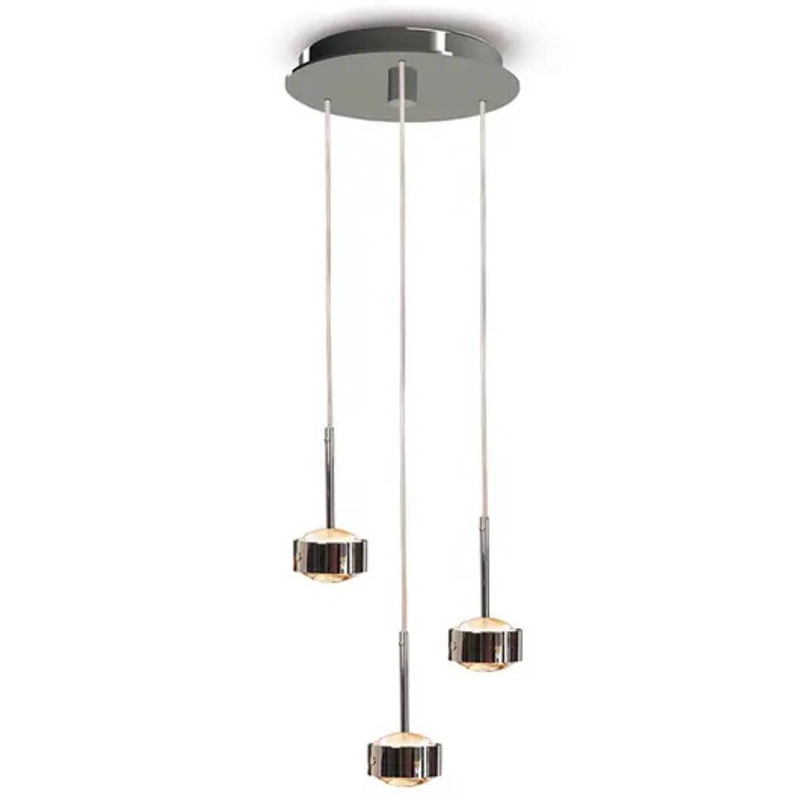 Hängeleuchte Puk Drop Trio, chrom matt, 3-flg. G9 Hängeleuchte Puk Drop Trio, chrom matt, 3-flg. G9 von Top Light