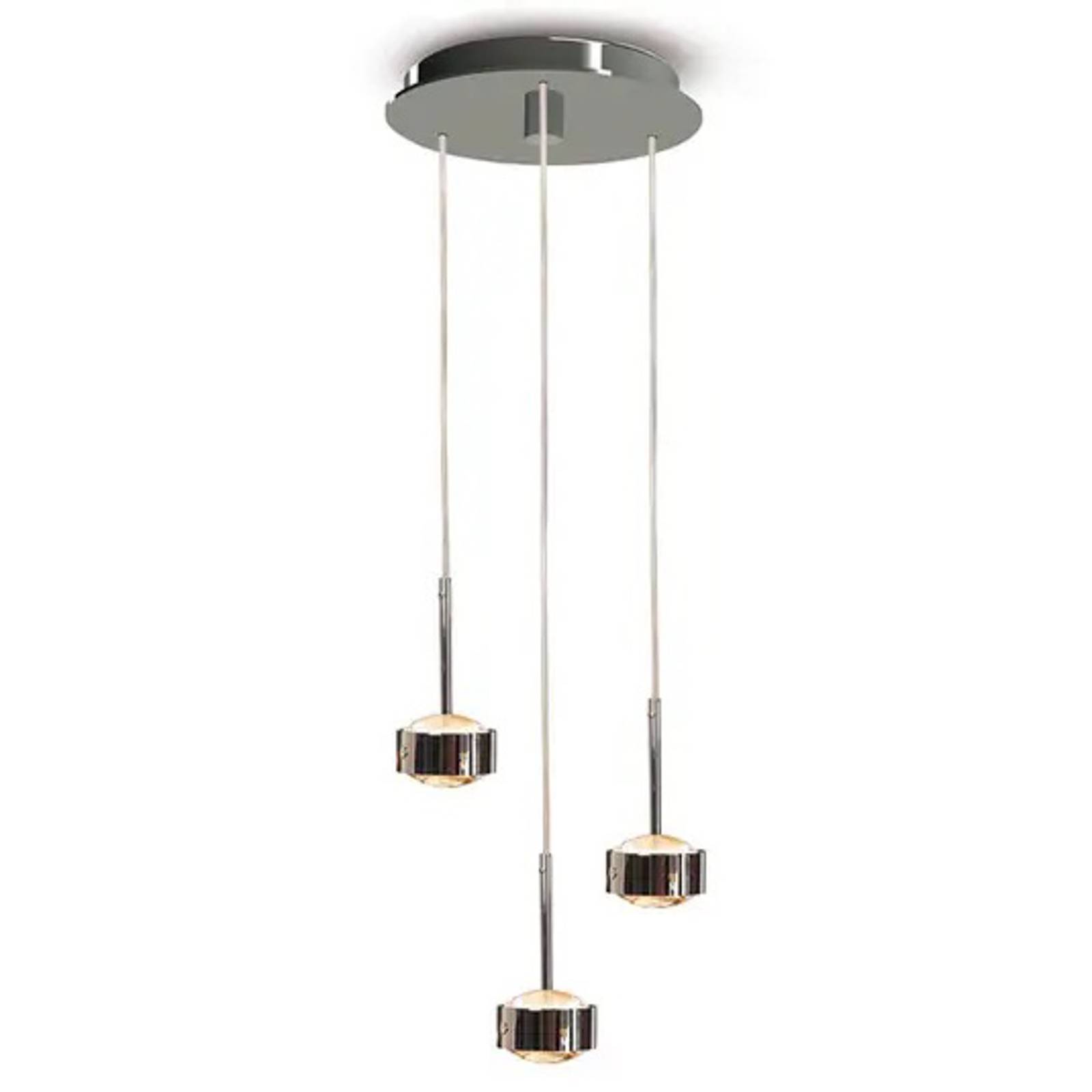 LED-Hängeleuchte Puk Drop Trio, chrom matt von Top Light