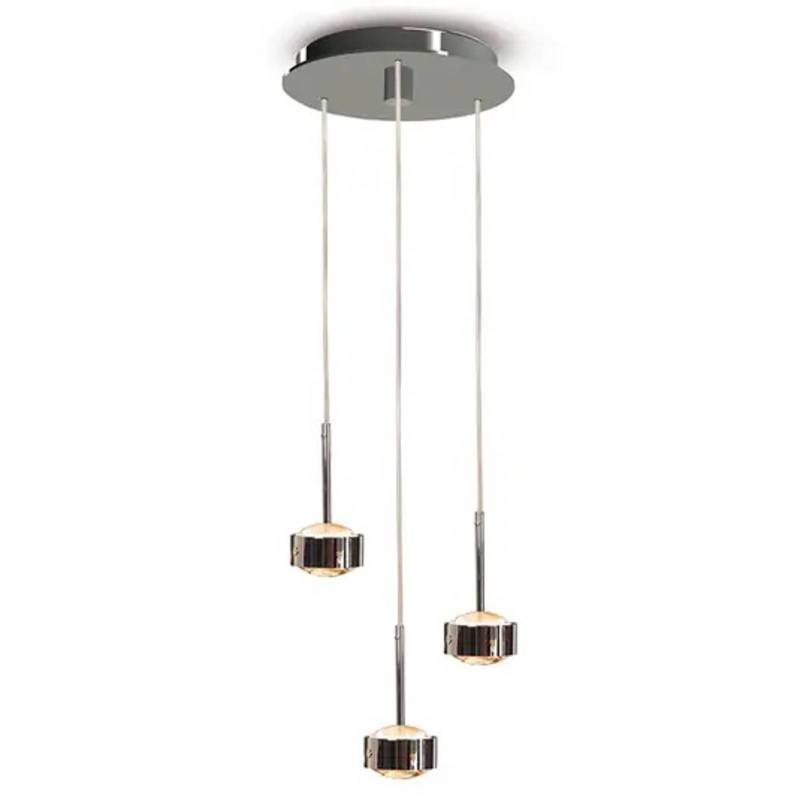Hängeleuchte Puk Drop Trio, chrom matt, 3-flg. G9 von Top Light