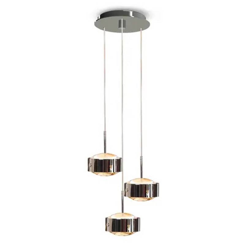 LED-Pendellampe Puk Meg Maxx Drop Trio, chrom matt von Top Light