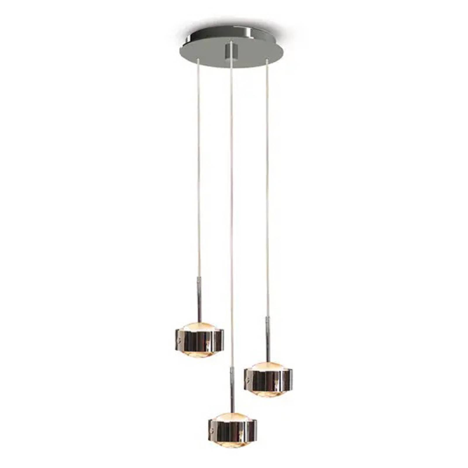 Pendelleuchte Puk Maxx Drop Trio, chrom matt, 3-flg. G9 Pendelleuchte Puk Maxx Drop Trio, chrom matt, 3-flg. G9 von Top Light