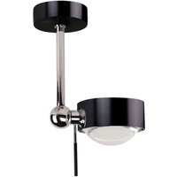 Top Light Puk Mini Side Single Ceiling Deckenleuchte, 10 cm, mit Einsätzen, Einzelstück schwarz lackiert / Chrom von Top Light