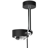 Top Light Puk Mini Side Single Ceiling LED Deckenleuchte, 10 cm, Gehäuse schwarz matt / Chrom von Top Light