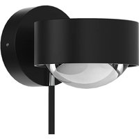 Top Light Puk Mini Wall + LED Wandleuchte, Gehäuse schwarz matt / Chrom von Top Light