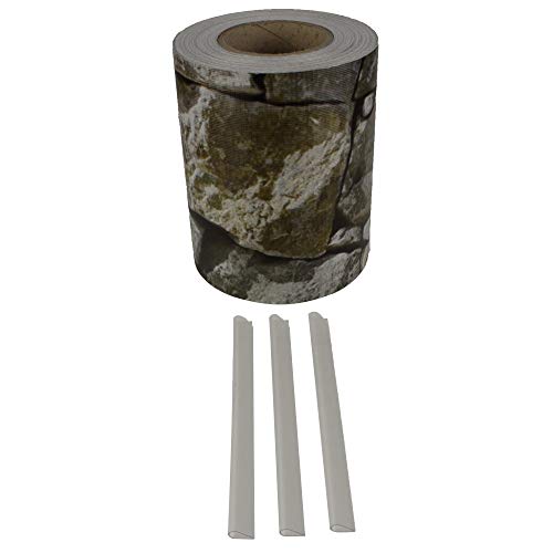 Top-Multi PVC Sichtschutzstreifen für Doppelstabmatten Zaunblende 19cm x 35m Windschutz (Stein) inkl. Befestigungsschienen von Top-Multi