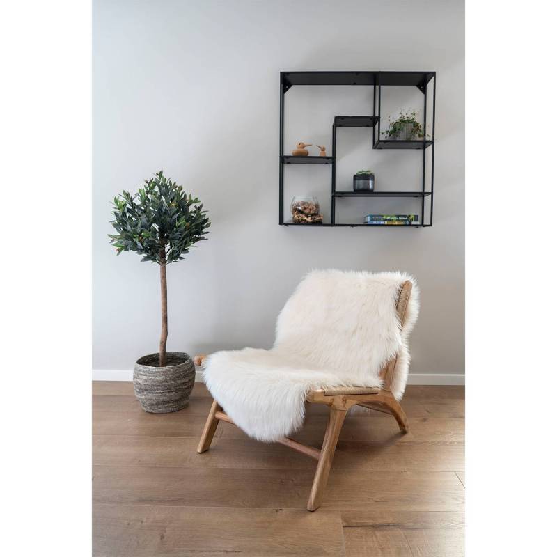 home24 Fellteppich Lambskin Artificial II Weiß/Creme 180 x 60cm Webstoff von home24