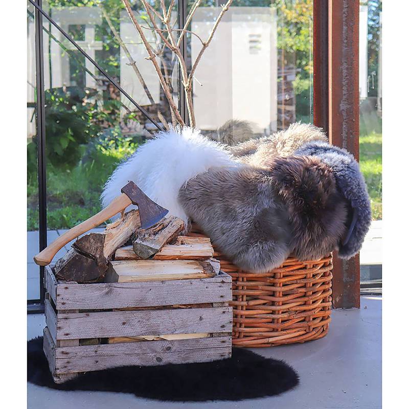 home24 Fellteppich Lambskin Grau/Taupe 50 x 85cm Lammfell von home24