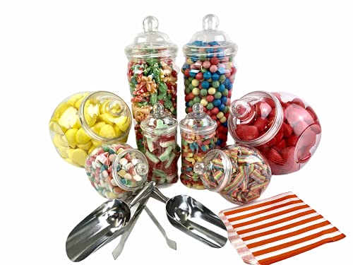 Vintage Viktorianische Pick & Mix Polka Dot Süßigkeiten Buffet Kit - 8 Plastikbehälter & 100 Orange Beutel Vintage Viktorianische Pick & Mix Polka Dot Süßigkeiten Buffet Kit - 8 Plastikbehälter & 100 Orange Beutel von Top Star
