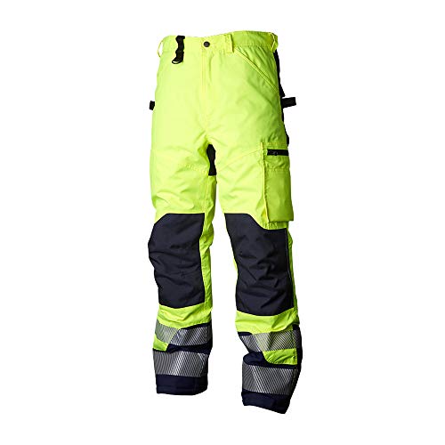 Top Swede 12101901209 Modell 121 Bibs Hi-Vis Wind und Wasserdichte Winterarbeitshosen, Gelb/Marine, Größe XXXL von Top Swede