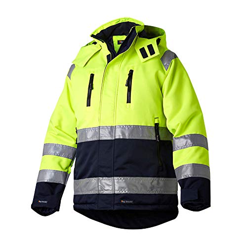 Top Swede 12202001509 Modell 122 Hi-Vis Wind und Wasserdichte Jacke, Gelb/Schwarz, Größe XXXL von Top Swede