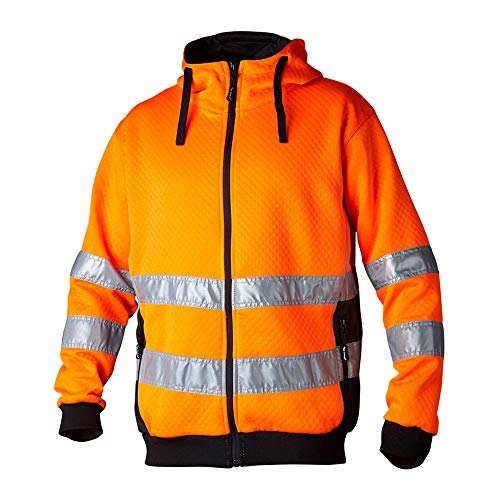 Top Swede 13302902504 Modell 133 Warnschutz Kapuzenjacke, Orange/Schwarz, Größe S von Top Swede