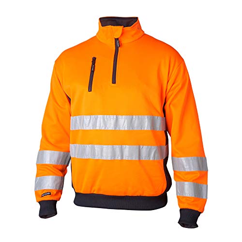 Top Swede 13602902204 Modell 136 Warnschutz Sweatshirt, Orange/Marine, Größe S von Top Swede
