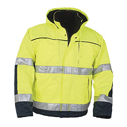 Top Swede 5816-12-07 Modell 5816 Doppelt gefütterte Warnschutz Winterjacke, Gelb/Marine, Größe XL von Top Swede