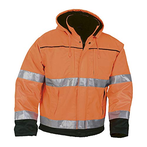 Top Swede 5816-22-08 Modell 5816 Doppelt gefütterte Warnschutz Winterjacke, Orange/Marine, Größe XXL von Top Swede