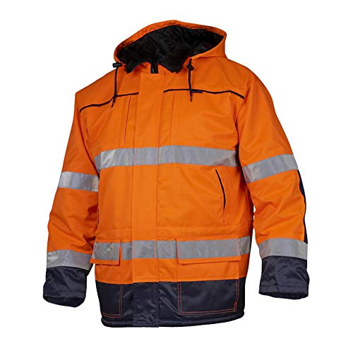 Top Swede 6216-22-08 Modell 6216 Doppelt Gefütterter Parka Jacke, Orange/Marine, Größe XXL von Top Swede