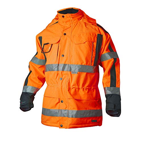 Top Swede 6317-22-05 Modell 6317 Wind und Wasserdichter Parka Jacke, Orange/Marine, Größe M von Top Swede